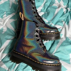 Holographic dr. Martens Molly combat boot